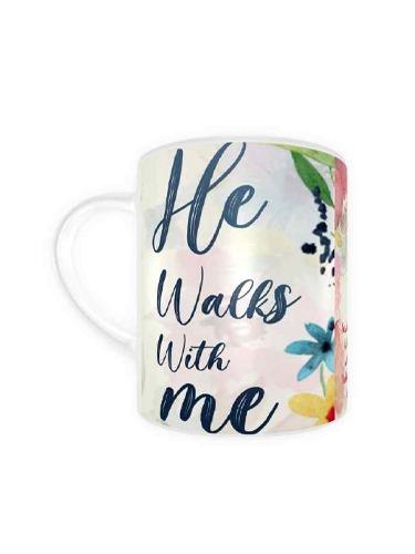 He Walks with me Printed Mug